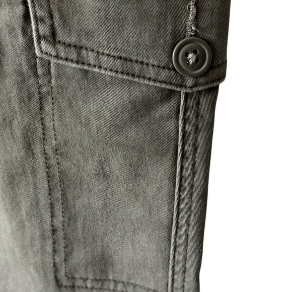 Land's End Sz 6 Carpenter Utility Cargo Tapered Jeans Chino Pants Pockets Green - Picture 7 of 15